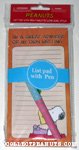Snoopy at typewriter 'I'm a great admirer of my own writing' List Pad & Pen