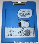 Snoopy & Woodstock in stadium blanket with 'Rah' signs Binder & Clipboard