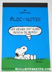 Snoopy laying on rock 'Les genies ont aussi besoin de repos!' notebook