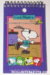 Snoopy rollerblading with Woodstock Spiral Notebook