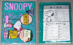 Snoopy & Charlie Brown at Bus Stop Identification and Important Number Card