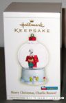 Snoopy and Charlie Brown Snowglobe Ornament