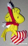 Woodstock wearing scarf and striped socks Plush Ornament