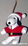 Snoopy wearing santa suit Plush Ornament