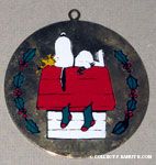Snoopy & Woodstock on doghouse Painted Ornament