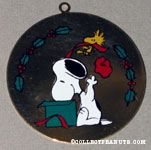 Snoopy & Woodstock opening Christmas gift box Painted Ornament