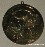 Snoopy & Woodstock with drum Gold-tone Ornament