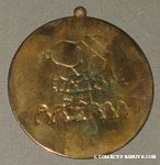 Santa Snoopy & Woodstock with row of snowmen Gold-tone Ornament