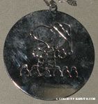 Santa Snoopy & Woodstock with row of snowmen Silver-Tone Ornament