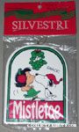 Snoopy kissing Lucy under Mistletoe Wooden Ornament