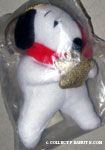 Snoopy wearing scarf and holding gold star Plush Ornament