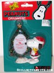 Santa Snoopy & Woodstock by Christmas Tree Photo Frame Ornament