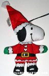 Santa Snoopy stuffed doll ornament
