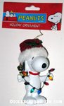 Snoopy holding string of lights Ornament