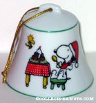 Snoopy & Woodstock eating pudding Bell