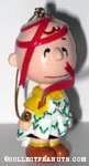 Charlie Brown caught in wrapping paper and ribbon Ornament