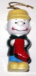 Charlie Brown holding Stocking Ceramic Ornament