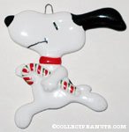 Snoopy Leaping with Candy Cane