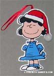 Lucy wearing santa hat