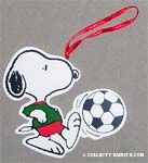 Snoopy playing soccer