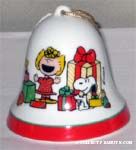 Sally, Snoopy and Woodstock with Gifts Bell Ornament
