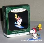 Snoopy and Woodstock Skiing Miniature Christmas Ornament