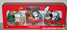 Snoopy in vehicles Ornament