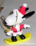 Santa Snoopy on Snowboard