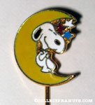 Snoopy sleeping on moon Stick Pin