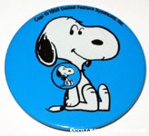 Snoopy wearing a button