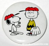 Baseball Snoopy & Charlie Brown Button