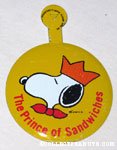 Snoopy Prince of Sandwiches Tab Button