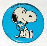 Snoopy wearing a button