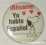 Snoopy puckering Besame! Yo Habla Espanol