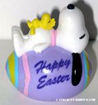 Snoopy & Woodstock laying on Easter Egg PVC Figurine - Purple
