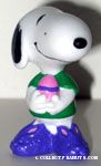 Snoopy holding egg and wearing bunny slippers Easter PVC Figurine