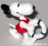 Snoopy in swimsuit holding life preserver PVC Figurine