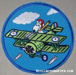 Flying Ace Flying Green bi-plane with bombs falling Patch
