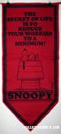 Snoopy on doghouse 'The secret of life is to reduce your worries to a minimum' Pennant