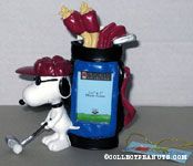 Snoopy golfing with golf bag Picture Frame