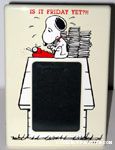 Snoopy furiously typing on typewriter 'Is it Friday yet?' Picture Frame