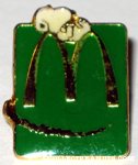 Snoopy Laying on giant M logo Green McDonald's Pin