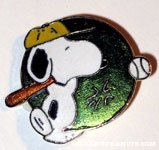 Snoopy hitting baseball Pin
