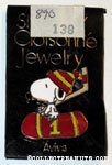 Snoopy carrying hockey stick and bag '1' Pin