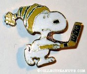 Snoopy carrying hockey stick Pin