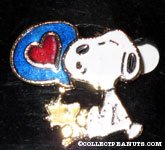 Snoopy & Woodstock with heart speech balloon Pin
