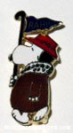 Snoopy fan with 'Rah' flag Pin