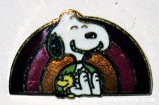 Snoopy and Woodstock in front of Rainbow Pin
