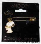Snoopy holding bouquet Safety Pin