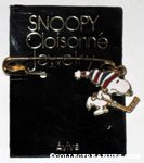Snoopy playing Hockey Safety Pin